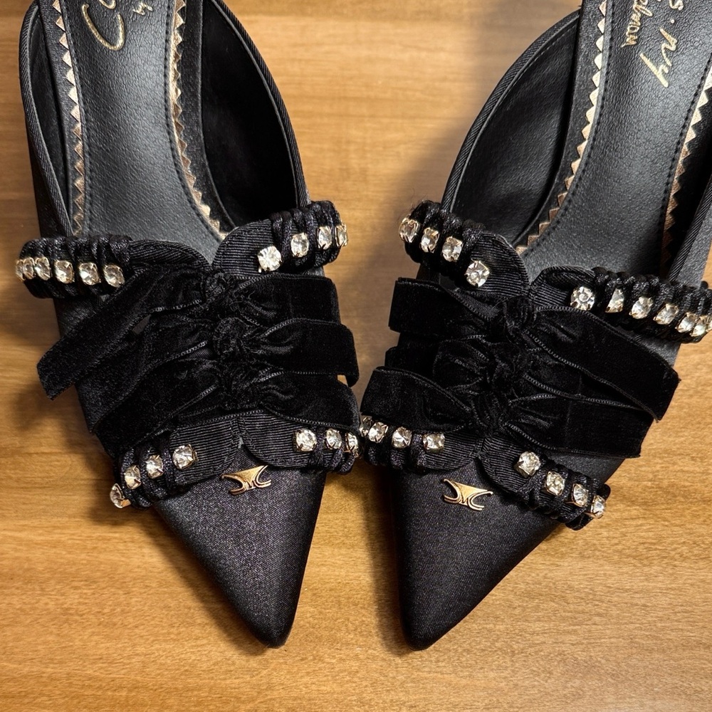 Sam Edelman Rhinestone Embellished Mules - Picture 3 of 15